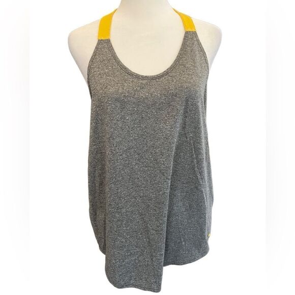 NIKE gray/yellow loose fit yoga/athletic top, size L. - Picture 1 of 6